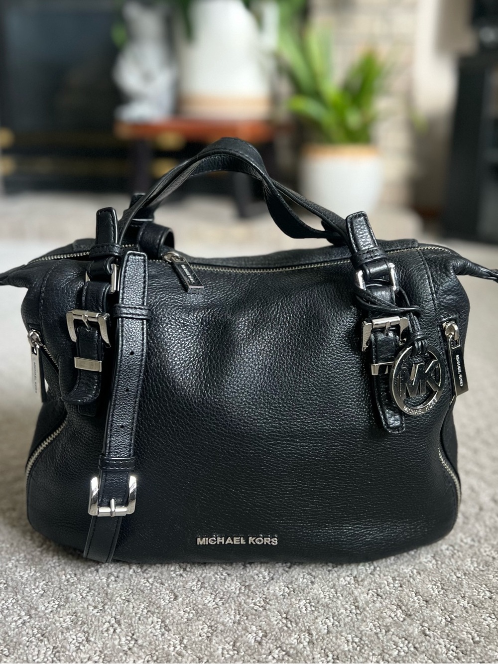 Michael Kors Riley Pebbled Leather Satchel